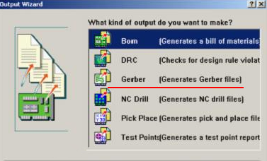 8. 檢查及初步調(diào)整后,按“Q”將單位改為“mil”,按“F、M”轉(zhuǎn)換文件,在彈出的窗口點(diǎn)“Next”進(jìn)入圖(149),選擇“Gerber”,進(jìn)入Gerber轉(zhuǎn)換操作,按“Next”進(jìn)入